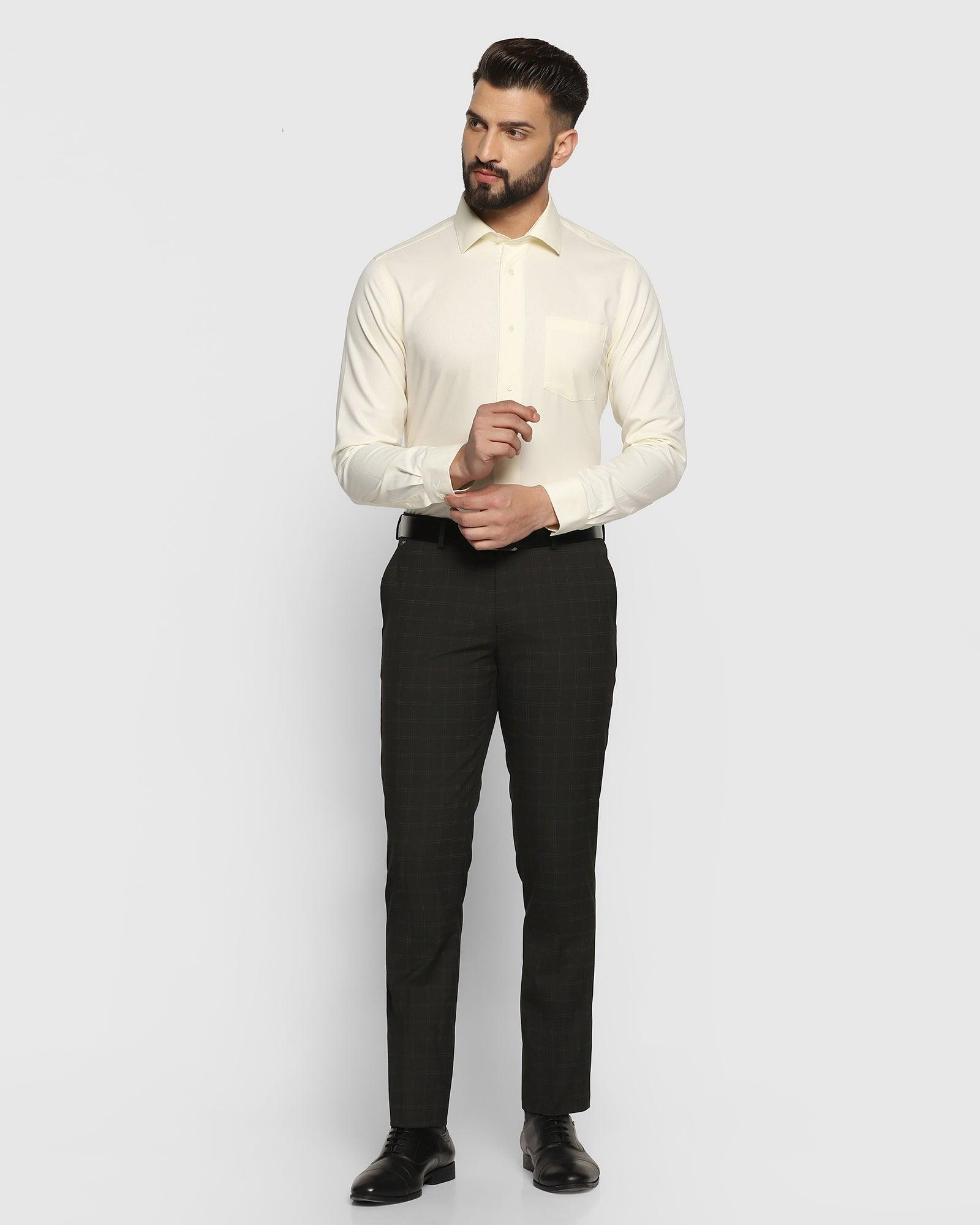Harmont & Blaine - Cream Formal Trouser Regular Fit for Men | Trip Attires  – TripAttires.com
